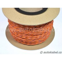 Kroucený autovodič FLRY 2x0,35 mm² oranžový/hnědý+oranžový/fialový 100m